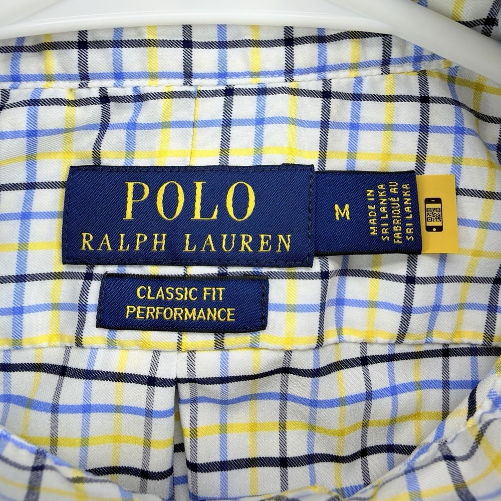 Polo Ralph Lauren Performance Shirt Mens Medium Classic Fit Plaid Button Down - Picture 5 of 7